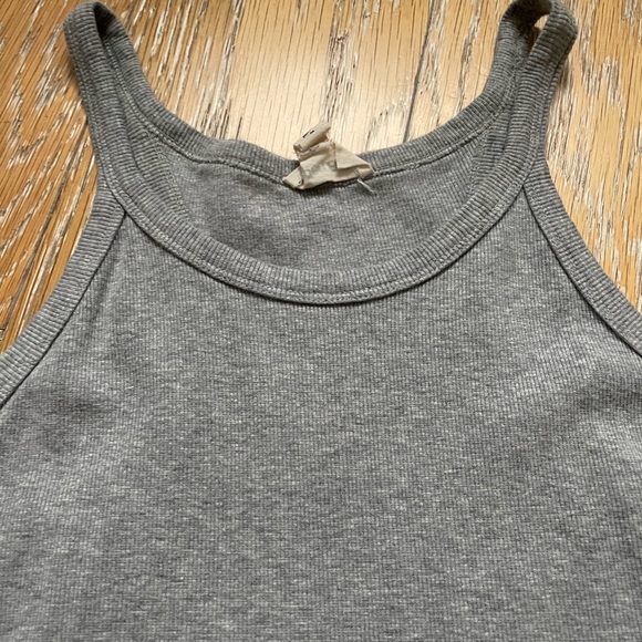 Open Edit Grey Ribbed High Neck Tank - Picture 6 of 6